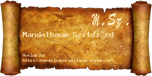 Mandelbaum Szilárd névjegykártya